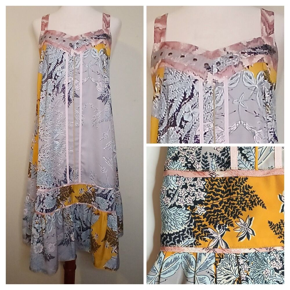 TINY by Anthropologie Sz S Tiered Ruffled-Hem Cover-Up/Lounge Dress EUC  $138
